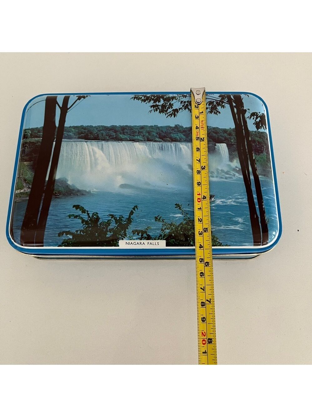 VINTAGE Riley's Toffee Niagara Falls Rectangular Tin Decor Storage Landmarks - Picture 16 of 17